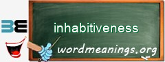 WordMeaning blackboard for inhabitiveness